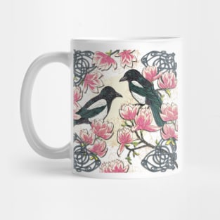 Celtic Magpies & Magnolias Mug